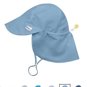 i play. UPF 50+ Eco Flap Hat : Blue Kids Sun Hat with Neck Flap and Ties